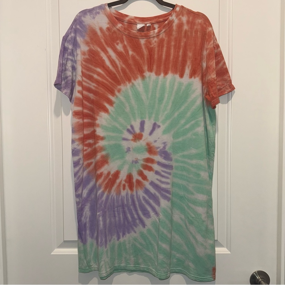 BP. Oversized Tie-Dye T-Shirt Dress